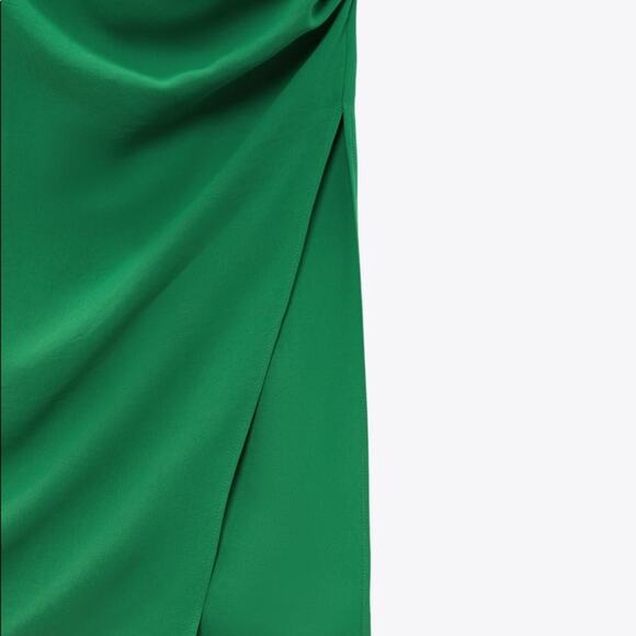 ZARA BLOGGER FAVORITE CUT OUT MIDI DRESS GREEN - Picture 13 of 13